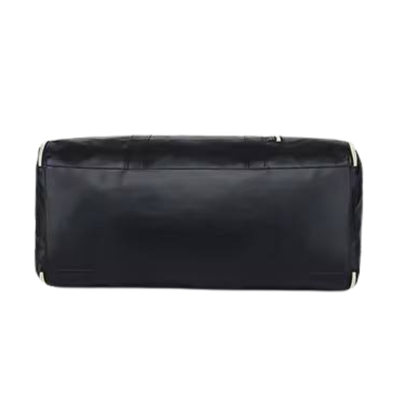 NorthTime Luggage Men's Black Leather Travel Duffle Bag with Shoulder Strap