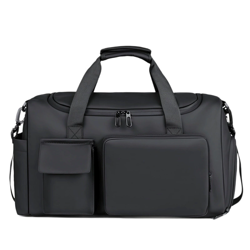NorthTime Luggage Men's Black Nylon Carry-On Duffle Bag with Multiple Pockets