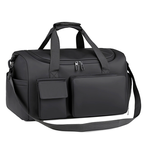 NorthTime Luggage Men's Black Nylon Carry-On Duffle Bag with Multiple Pockets