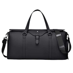 NorthTime Luggage Black Weekender Duffle Bag with Buckle Detail