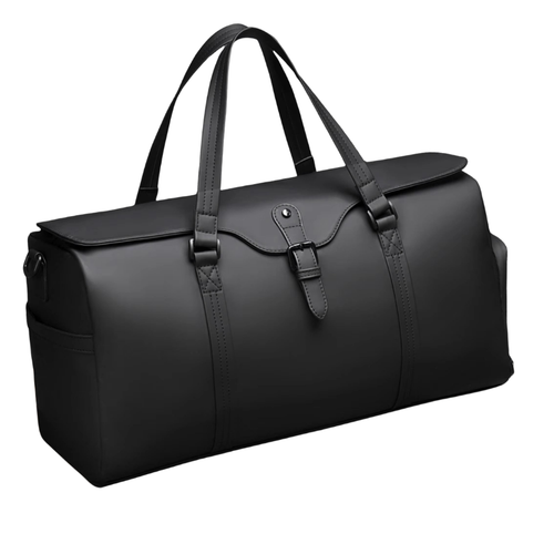 NorthTime Luggage Black Weekender Duffle Bag with Buckle Detail