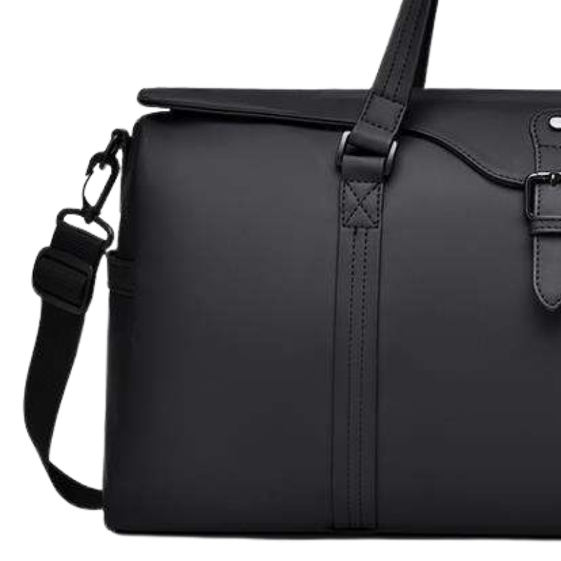 NorthTime Luggage Black Weekender Duffle Bag with Buckle Detail